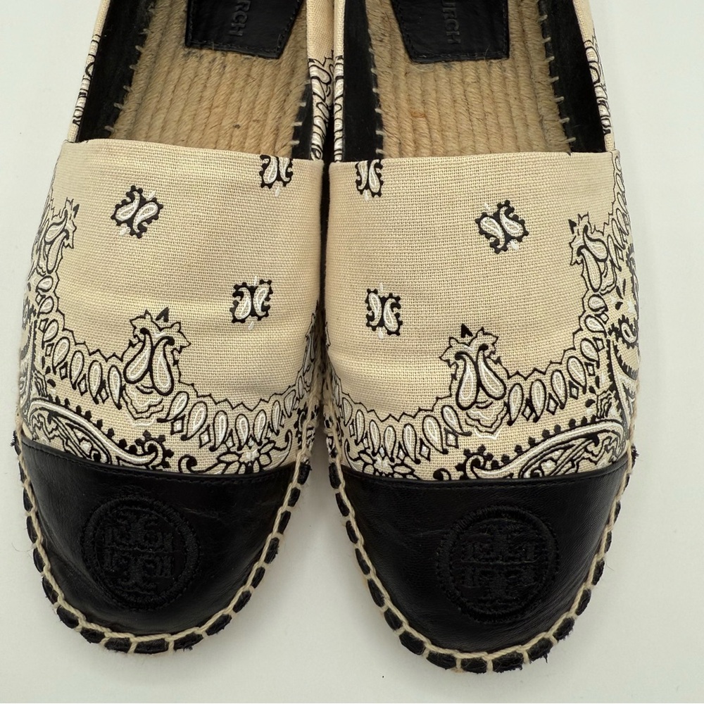 Tory Burch Black and Cream Espadrilles - Picture 16 of 16